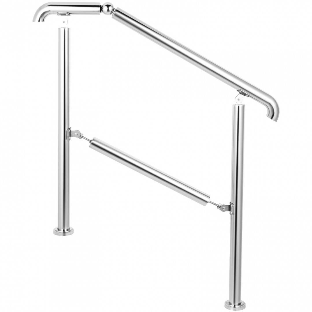 Balustrada inox pentru 2 sau 3 trepte Vivatechnix, Inaltime 86 cm, lungime 106 cm, pozitii reglabile