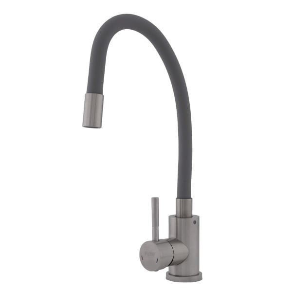 Baterie bucatarie SUS 304 cu pipa flexibila gri VITAL FLOW FB-011