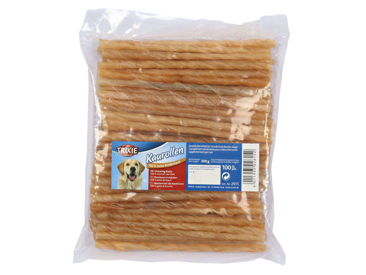 Trixie Baton Din Piele Uscata, Rasucit, 12 cm/ 9-10 mm, 100 buc/set, 2617
