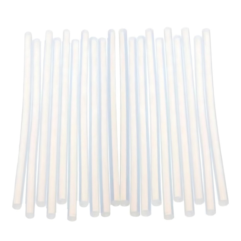 Baton silicon CNX, lipire la cald, 7mm x 20cm, alb, transparent, set 20 buc