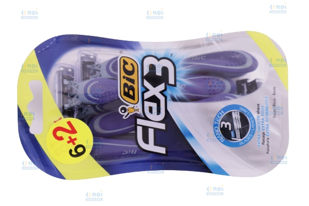 BIC FLEX3 APARAT RAS BARBATI 3LAME 6+2BUC
