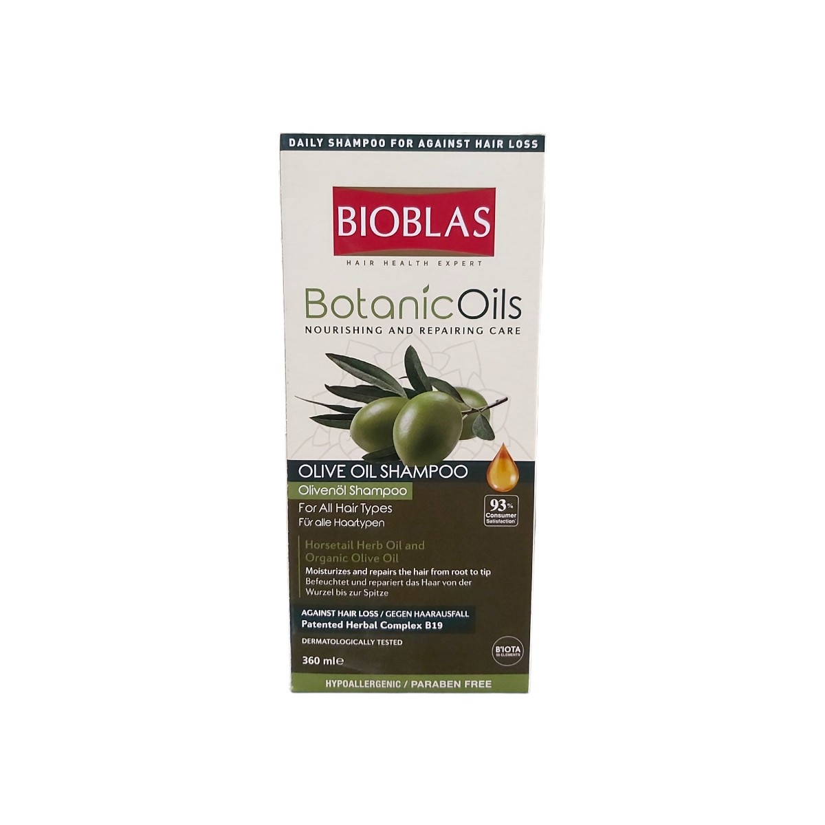 BIOBLAS BOTANIC OILS SAMPON ULEI MASLINE PAR DETERIORAT 360ML