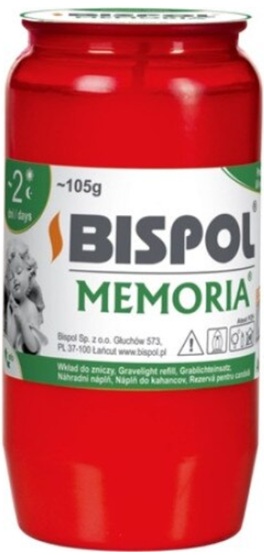 Candela rezerva Bispol WO2, 48 h, rosu, 105g, 10 buc/set