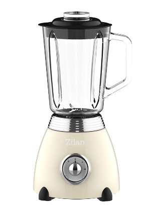 Blender RETRO, capacitate 1.5 L, putere 500W, lame din otel, crem, Zilan