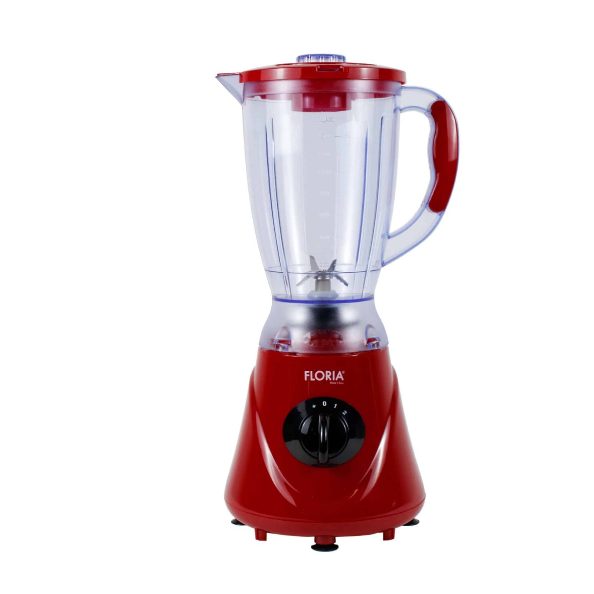 Blender 2 in 1, Rasnita inclusa, 2 viteze+Pulse, 1.6L, Putere 300W, Rosu, Floria