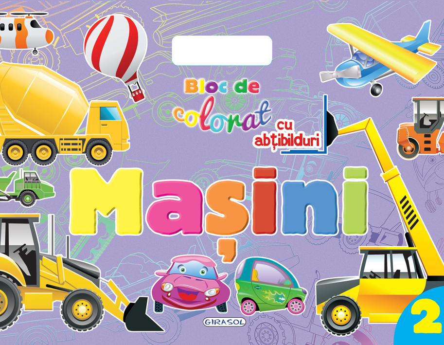 Bloc de colorat cu abtibilduri. Masini 2