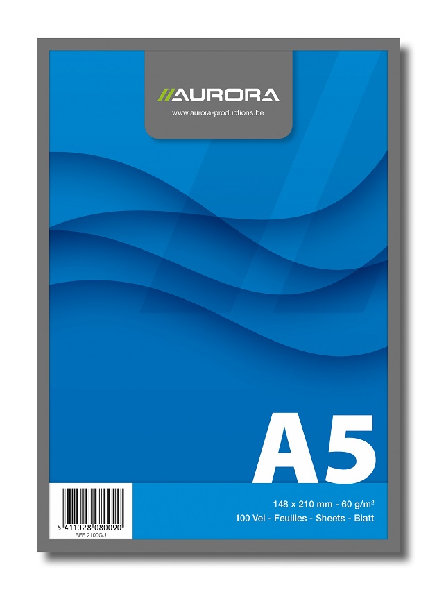 Blocnotes capsat, A5, 100 file - 60gsm, microperforatii, AURORA Office - velin