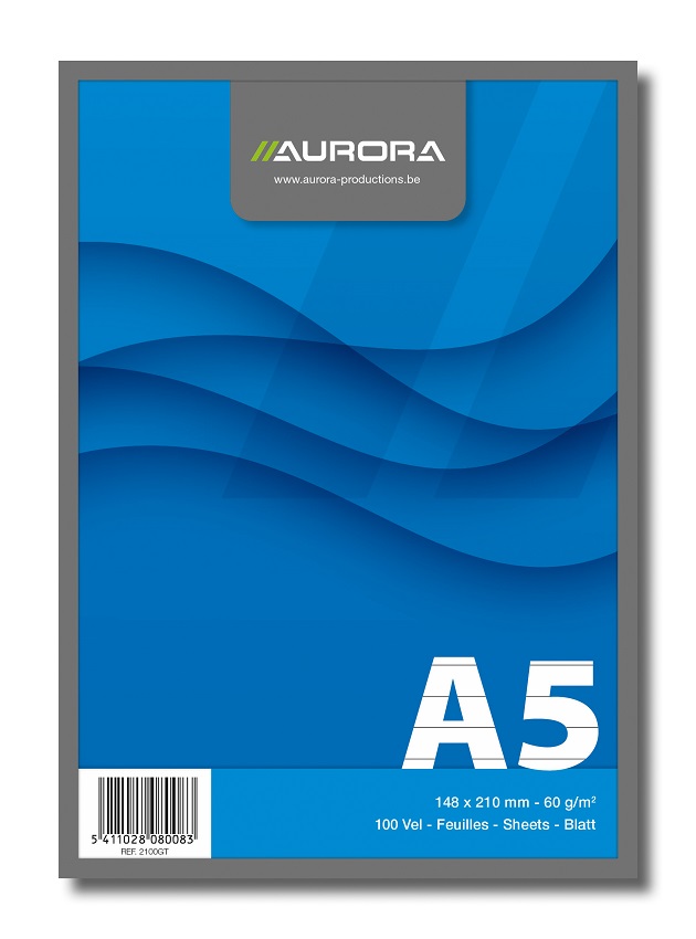 Blocnotes capsat, A5, 100 file - 60gsm, microperforatii, AURORA Office - dictando
