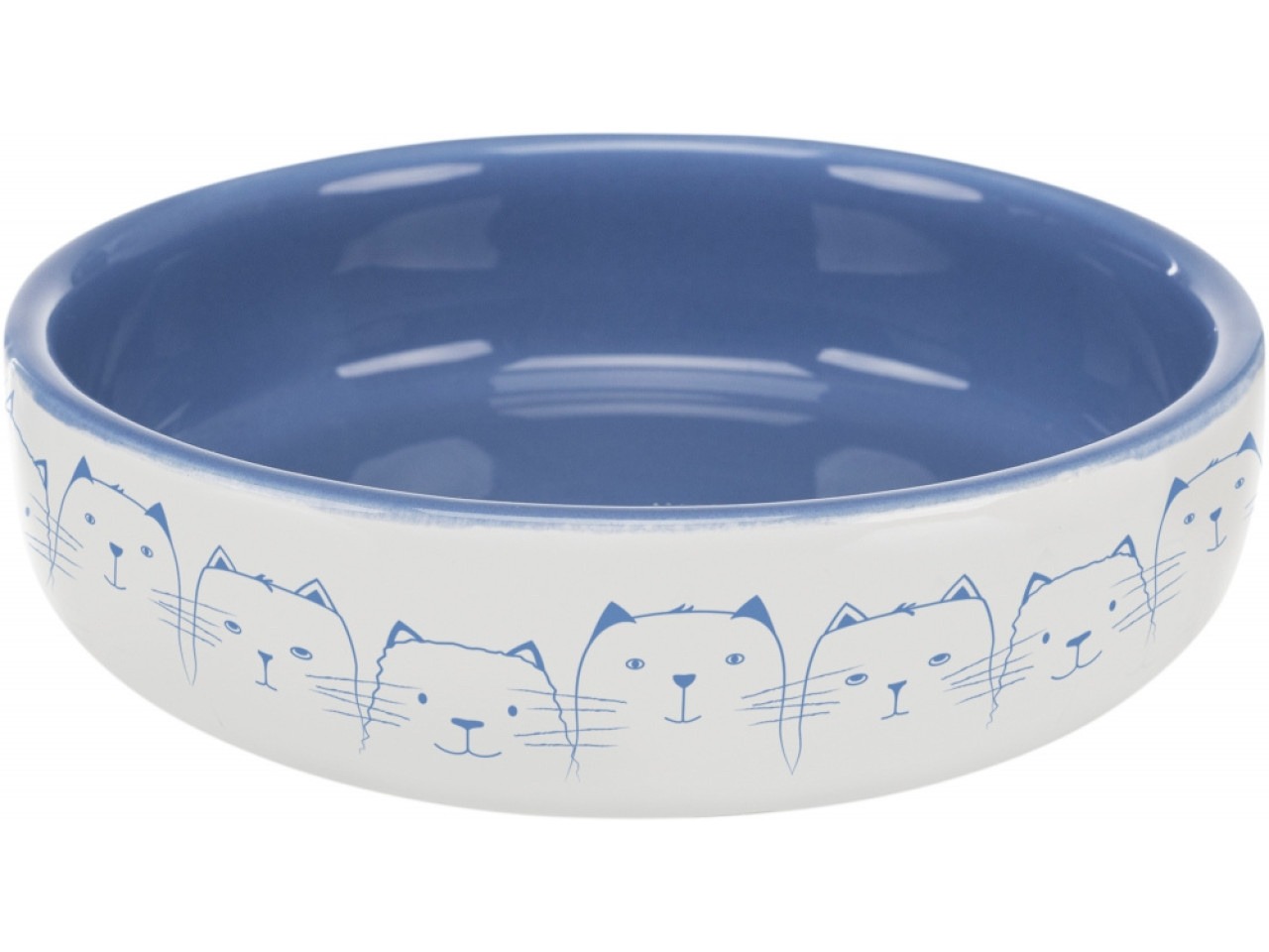 Trixie Castron Ceramic Pentru Pisici, 0.3 l/ 15 cm, Albastru/Alb, 24770