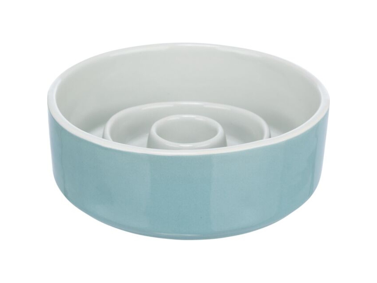 Trixie Castron Ceramic Pentru Hranire Lenta, 0.9 l /17 cm, Gri/Albastru, 24521