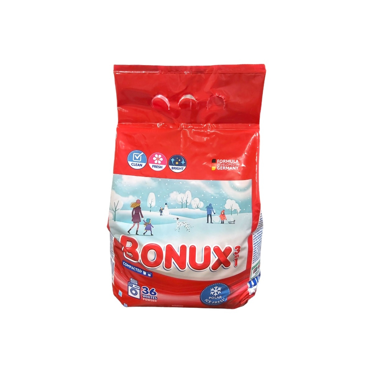 BONUX 3IN1 DETERGENT PUDRA AUTOMAT 2.34KG WHITES ICE FRESH 36 SPALARI