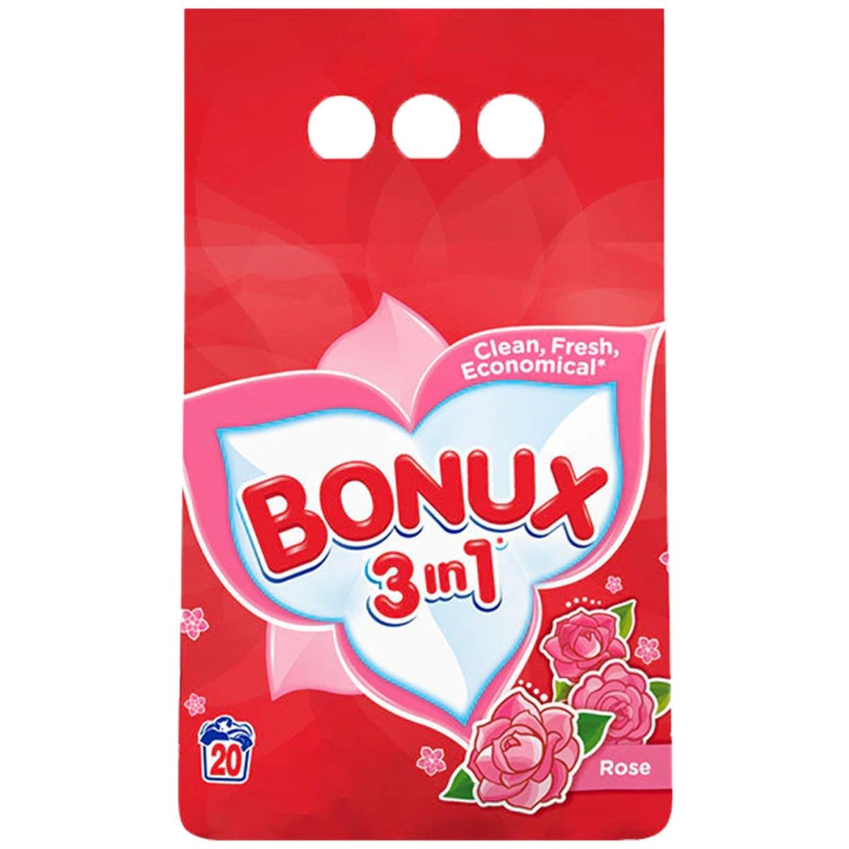 BONUX 3IN1 DETERGENT PUDRA AUTOMAT 2KG COLOR ROSE 20 SPALARI
