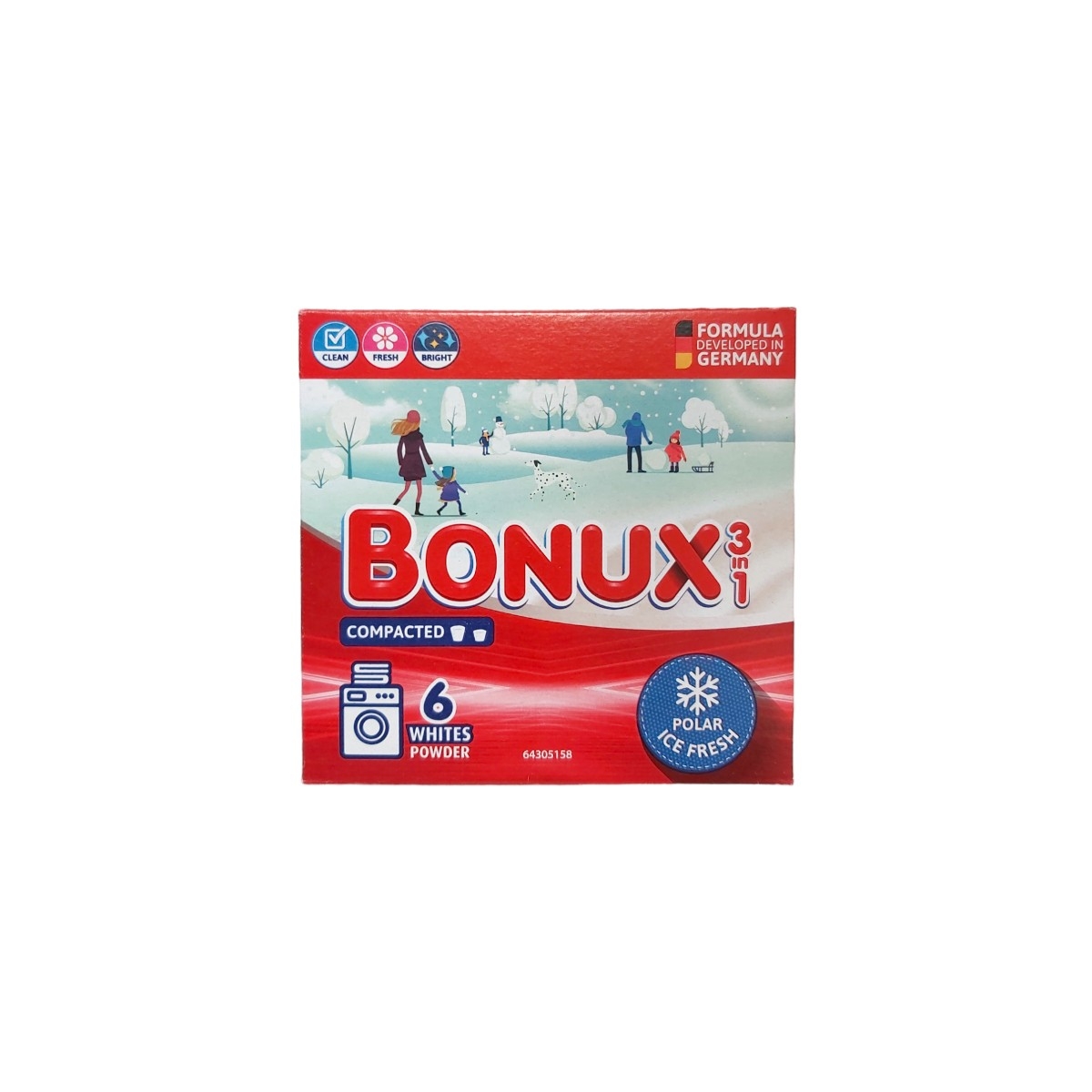 BONUX 3IN1 DETERGENT PUDRA AUTOMAT 390G ICE FRESH WHITES6 SPALARI