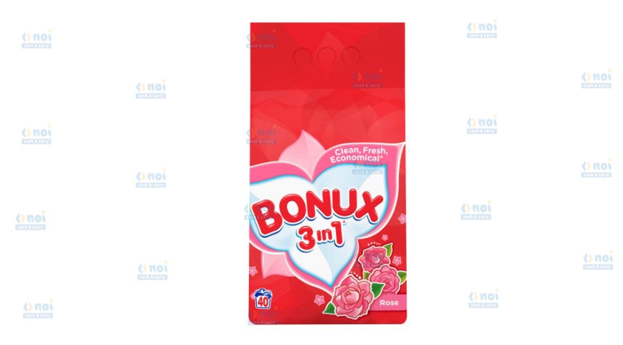 BONUX 3IN1 DETERGENT PUDRA AUTOMAT 4KG COLOR ROSE 40 SPALARI