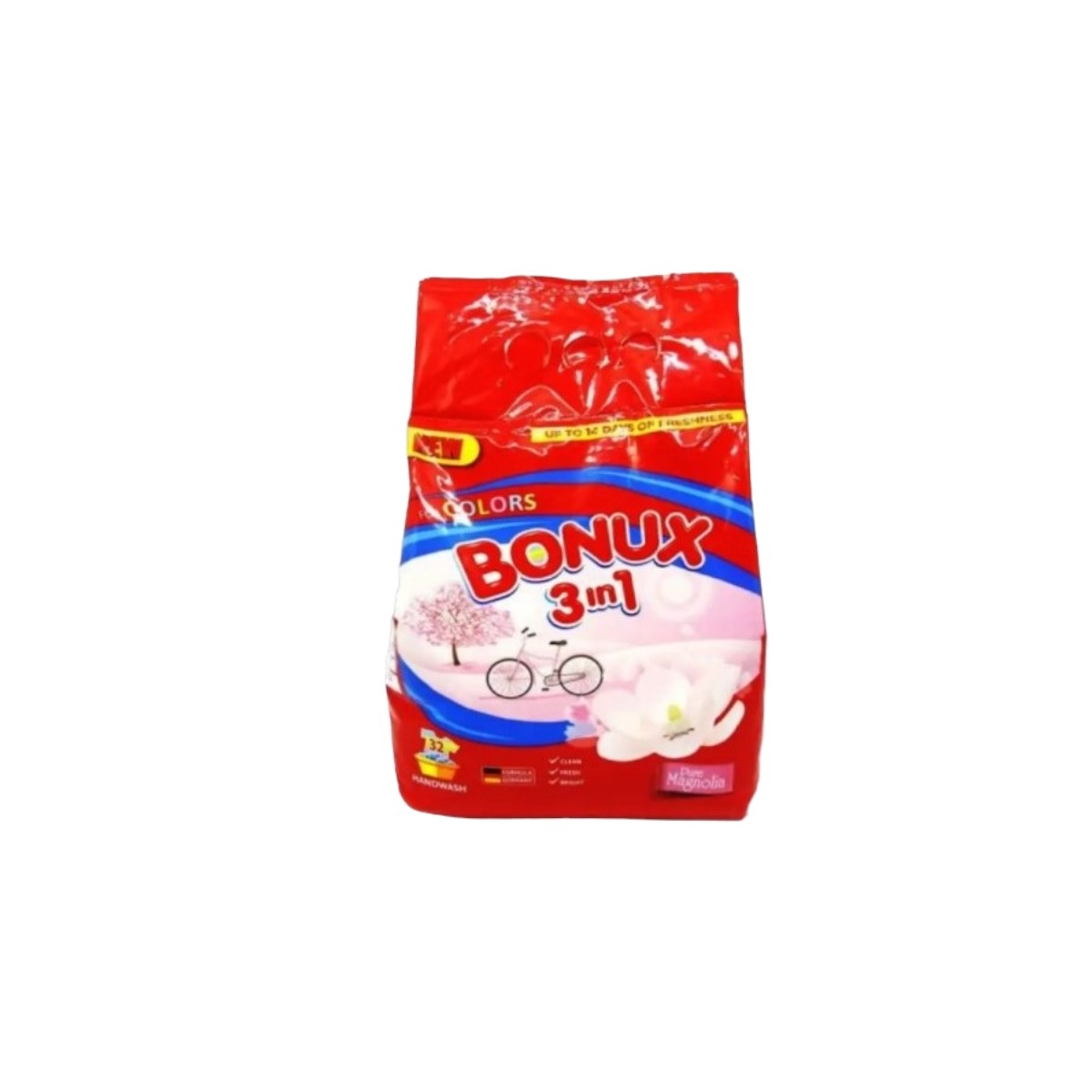 BONUX 3IN1 DETERGENT PUDRA MANUAL 1.8KG COLOR MAGNOLIA 32 SPALARI