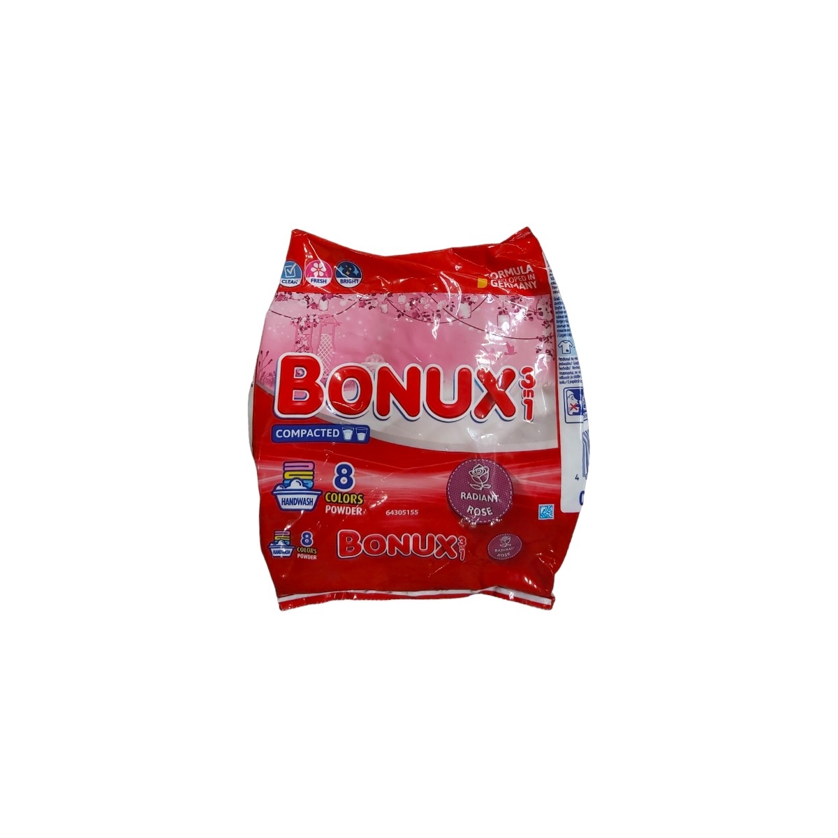 BONUX 3IN1 DETERGENT PUDRA MANUAL 400G COLOR RADIANT ROSE 8 SPALARI