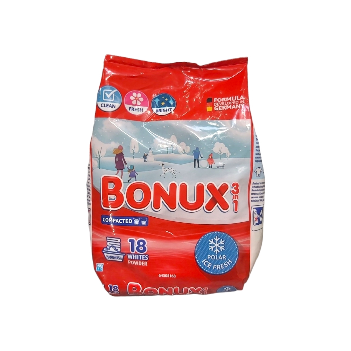 BONUX 3IN1 DETERGENT PUDRA MANUAL 900G POLAR ICE FRESH 18 SPALARI