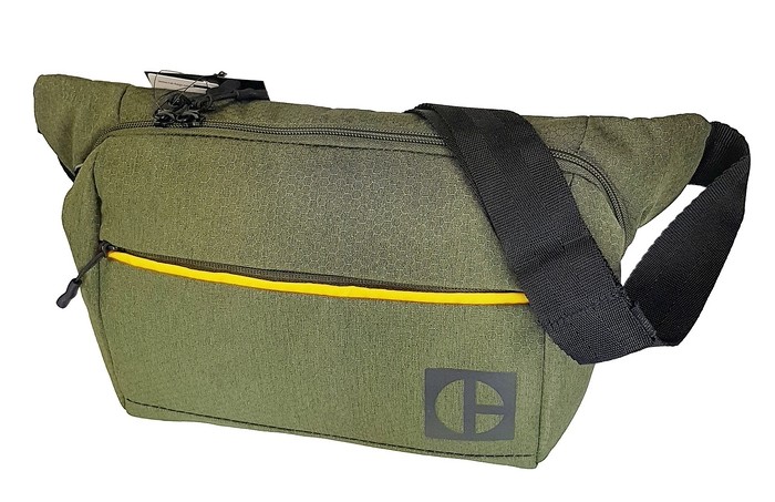 Borseta CATERPILLAR Code - Hex Parkour, material 420D hexagonal, buzunar cu fermoar - verde masliniu