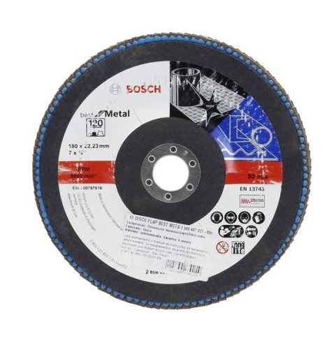 Disc de slefuire evantai X431, Standard for Metal 125mm, 22,23mm, 120, Bosch