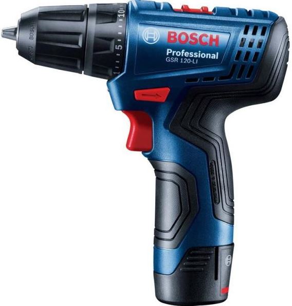 Bosch GSB 120-LI Masina de gaurit cu percutie cu acumulator + 2 x Acumulatori GBA 12V 2.0Ah + Incarcator GAL 1210 CV Professional + Valiza Profesionala