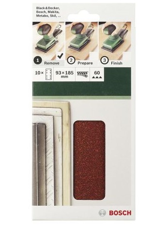 Set 10 foi abrazive 93x230mm, R40, 8 gauri Bosch