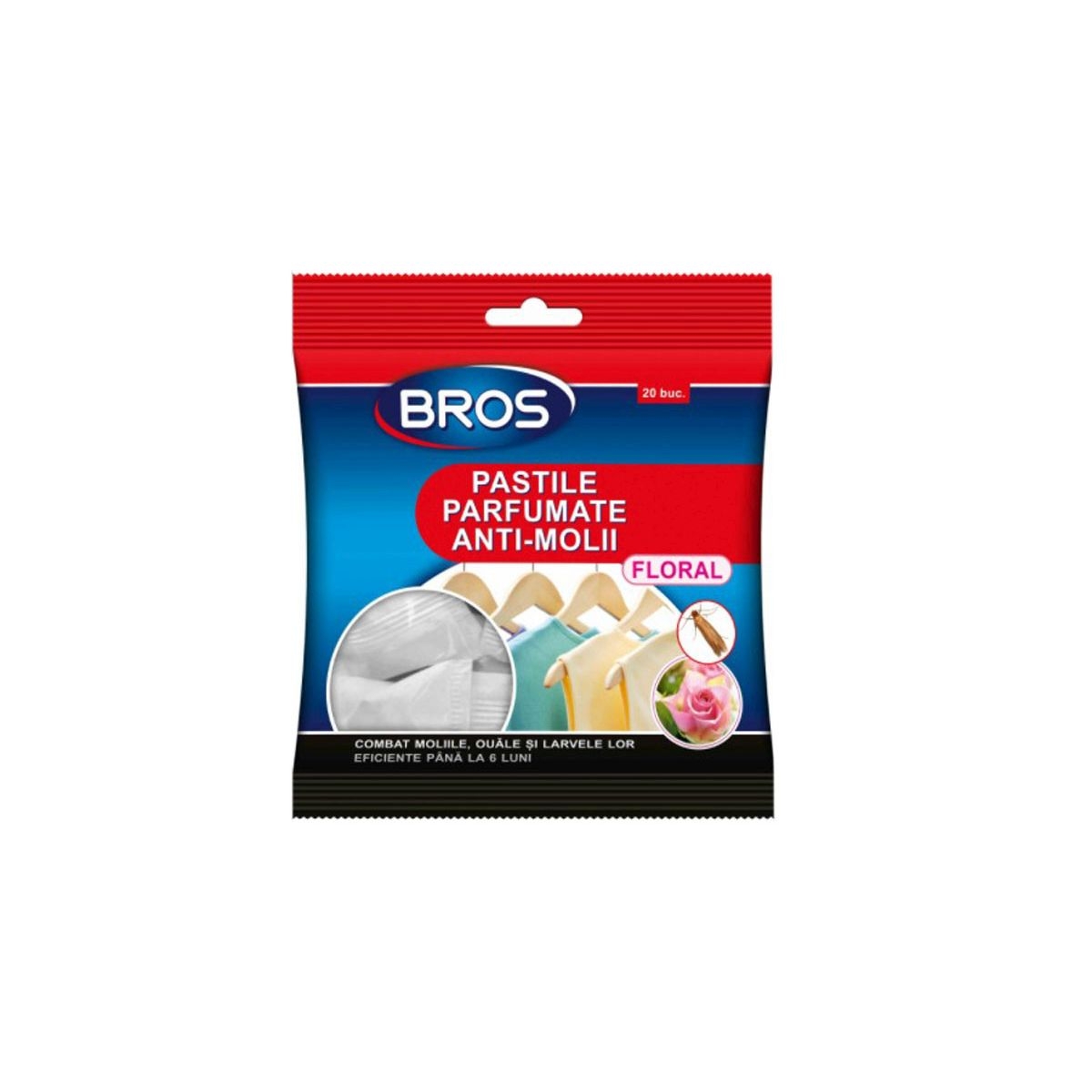 BROS PASTILE PARFUMATE ANTIMOLII FLORAL 20BUC/SET