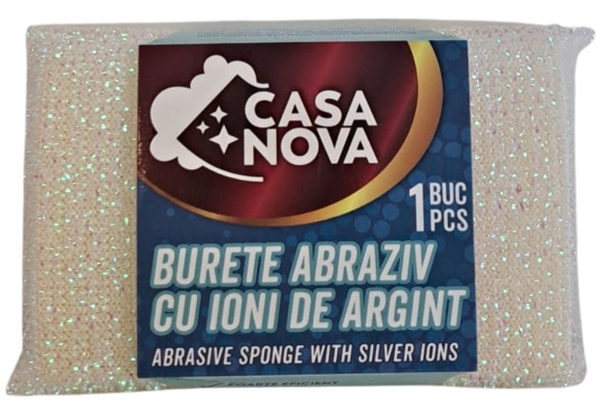 Burete abraziv cu ioni de argint, 1 buc, Casa Nova