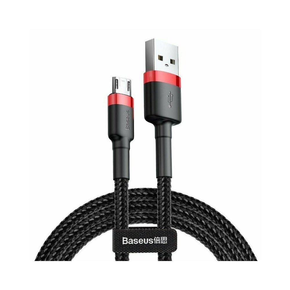 Cablu Baseus Cafule, Micro USB - USB, 2 metri, 1.5A, Negru/Rosu