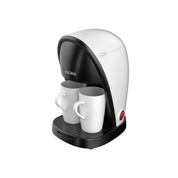 Aparat de facut cafea, putere 450W, filtru lavabil, 2 cesti incluse, cupa pentru masurat, alb, Floria
