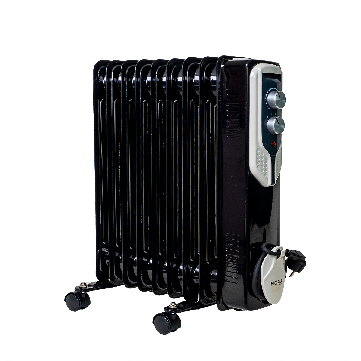 Calorifer electric, putere 2000 W, 9 elementi, 3 trepte de putere, Termostat reglabil, Protectie supra-incalzire, Floria