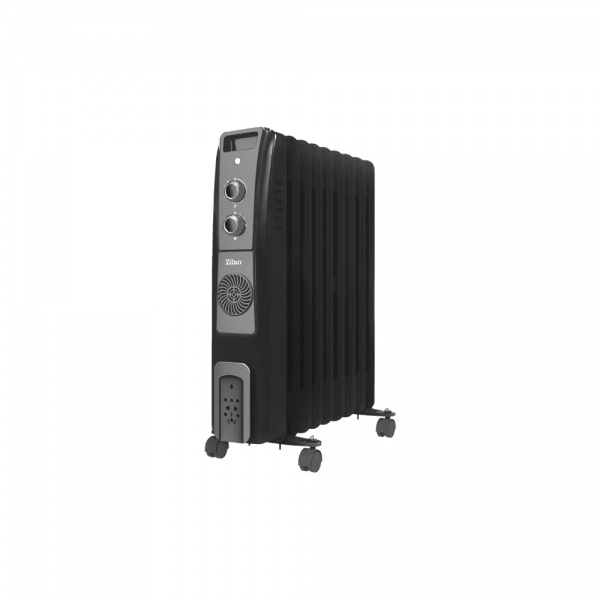 Calorifer electric cu ulei, termostat reglabil, putere 2500W, 11 elementi, negru, Zilan