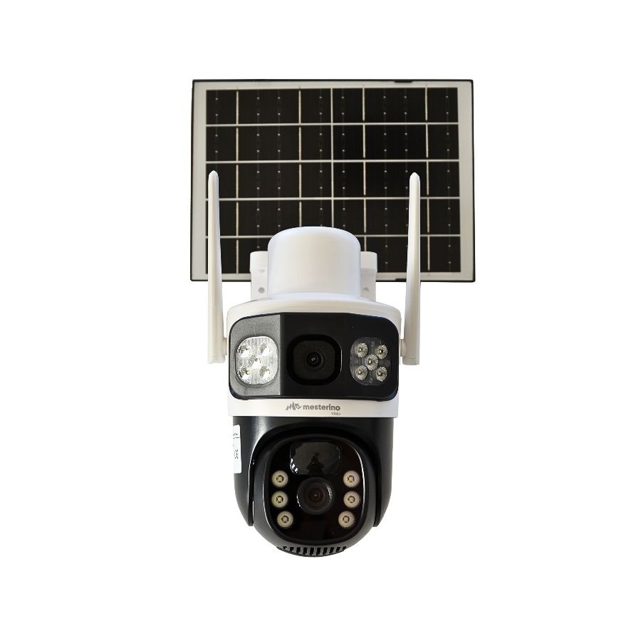 Camera de supraveghere WI-FI MESTERINO VISIO MT-IP7364-WF, cu panou solar, 4MP, doua camere, senzor de miscare, PTZ, by ENSTER