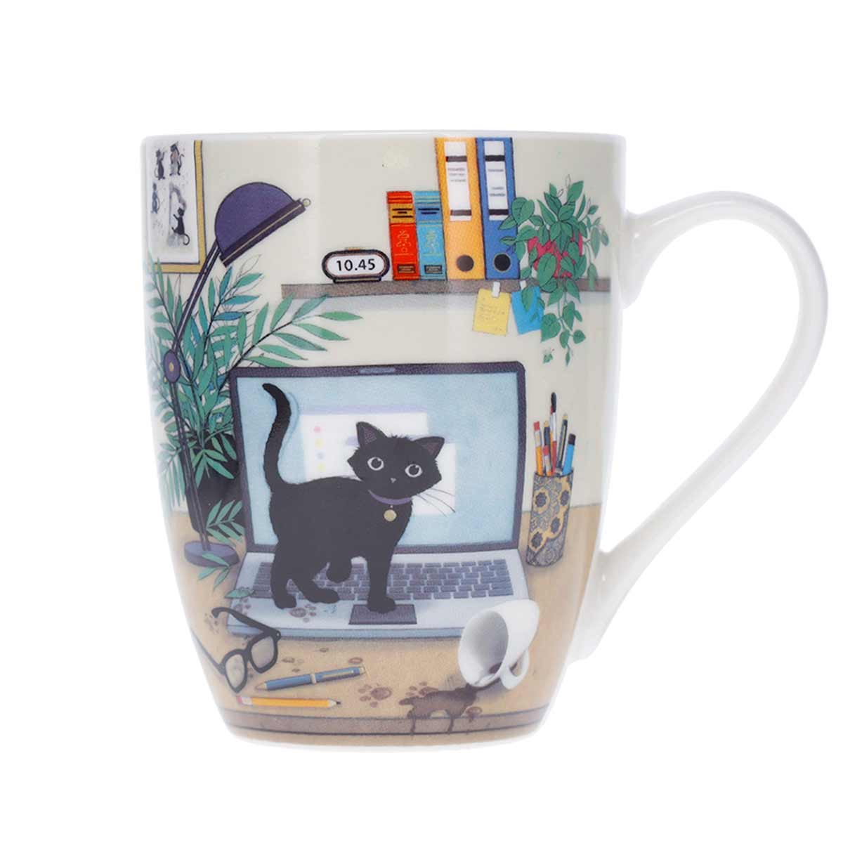Cana 340 ml Bug Art -Chaton Ordi 340 ml Portelan Multicolor Kiub