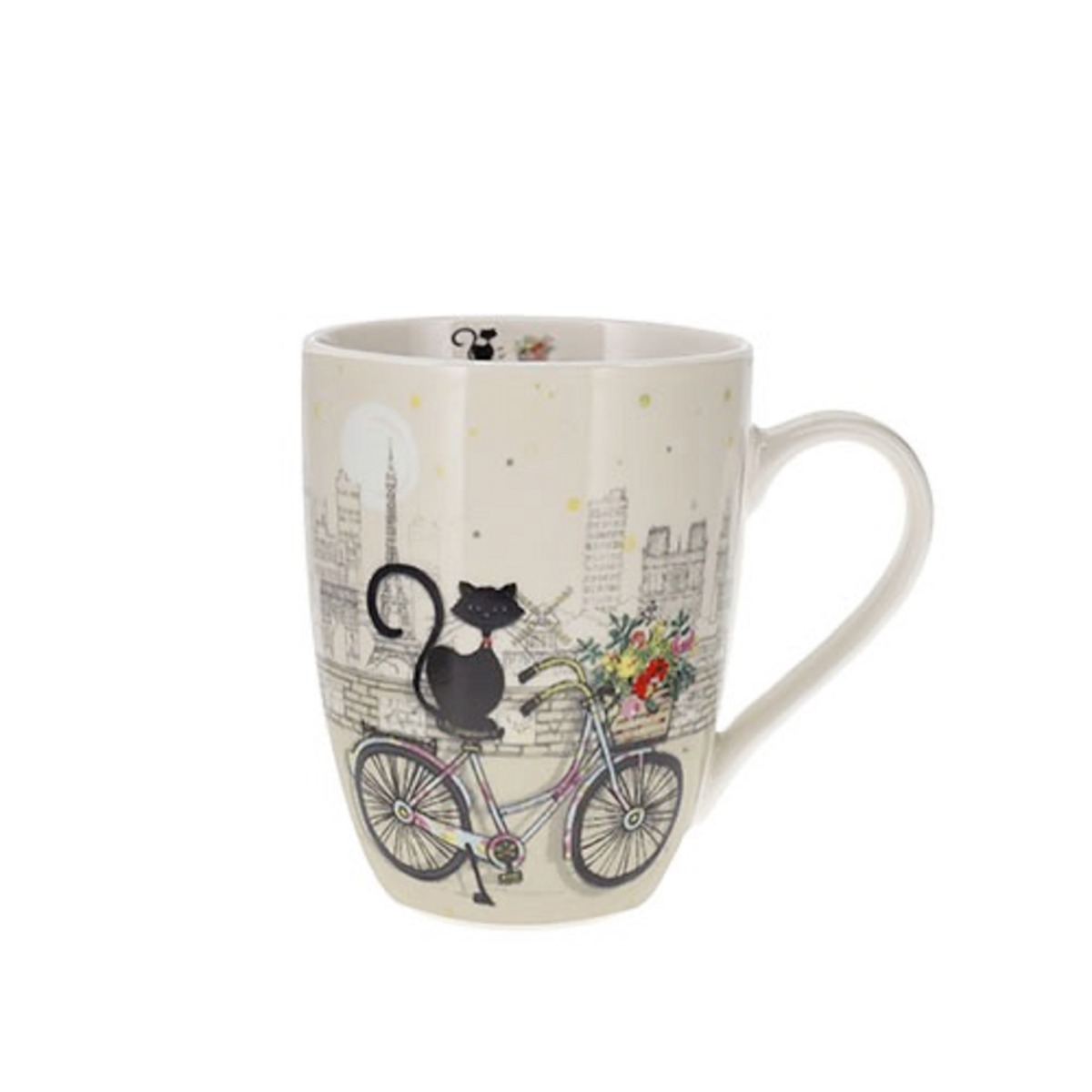 Cana Bug Art Paris Chat Velo 340 ml Portelan Alb Kiub