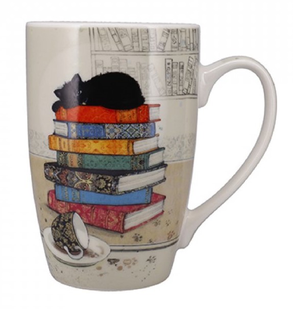 Cana Bug Art Chat on Livres 490 ml Ceramica Bej Kiub