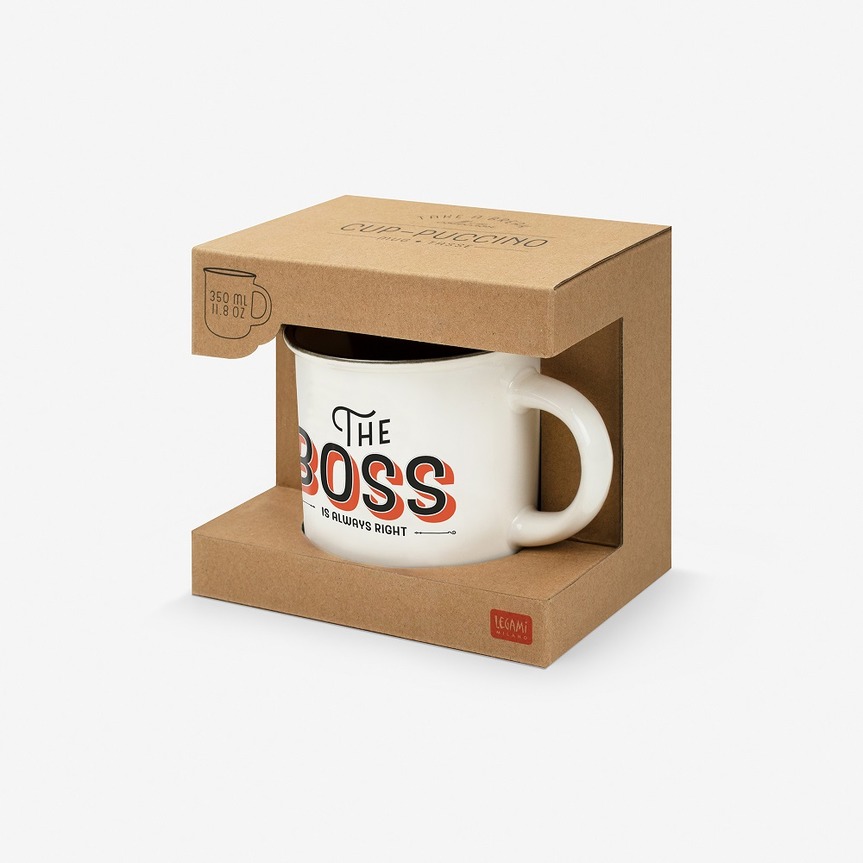 Cana Cappuccino The Boss, 350 ml, Portelan, Multicolor, Legami