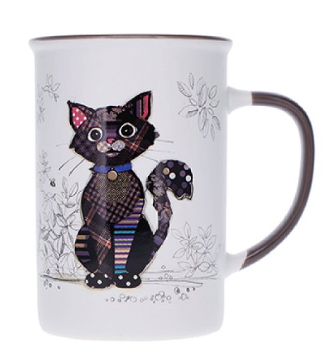 Cana Large Kook Chat noir 360 ml Portelan Alb Kiub