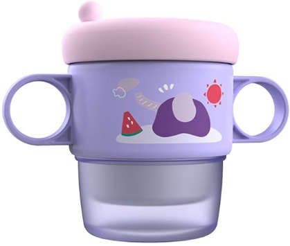 Cana termos cu manere si capac, mov, 250 ml, U-Grow