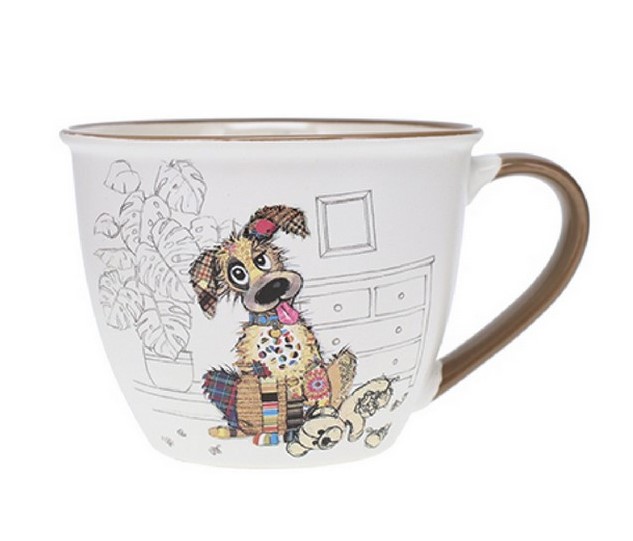 Cana Timbale a anse Kook Chien 550 ml Ceramica Alba Kiub