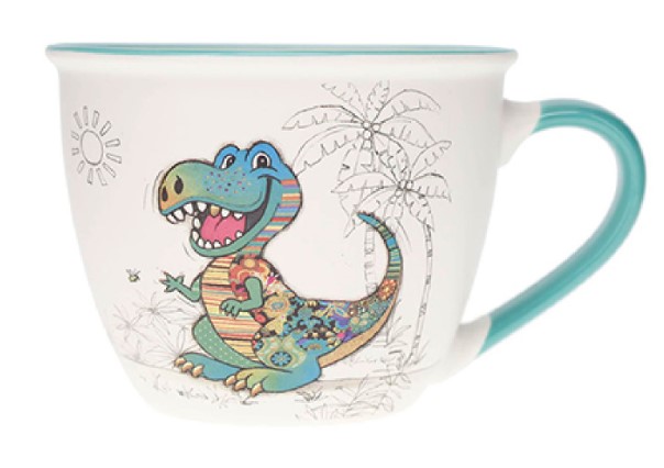Cana Timbale a anse Kook Dino 550 ml Ceramica Alba Kiub