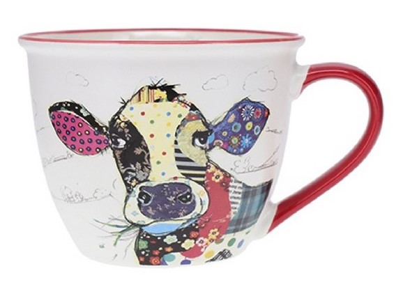Cana Timbale a anse Kook Vache 550 ml Ceramica Alba Kiub