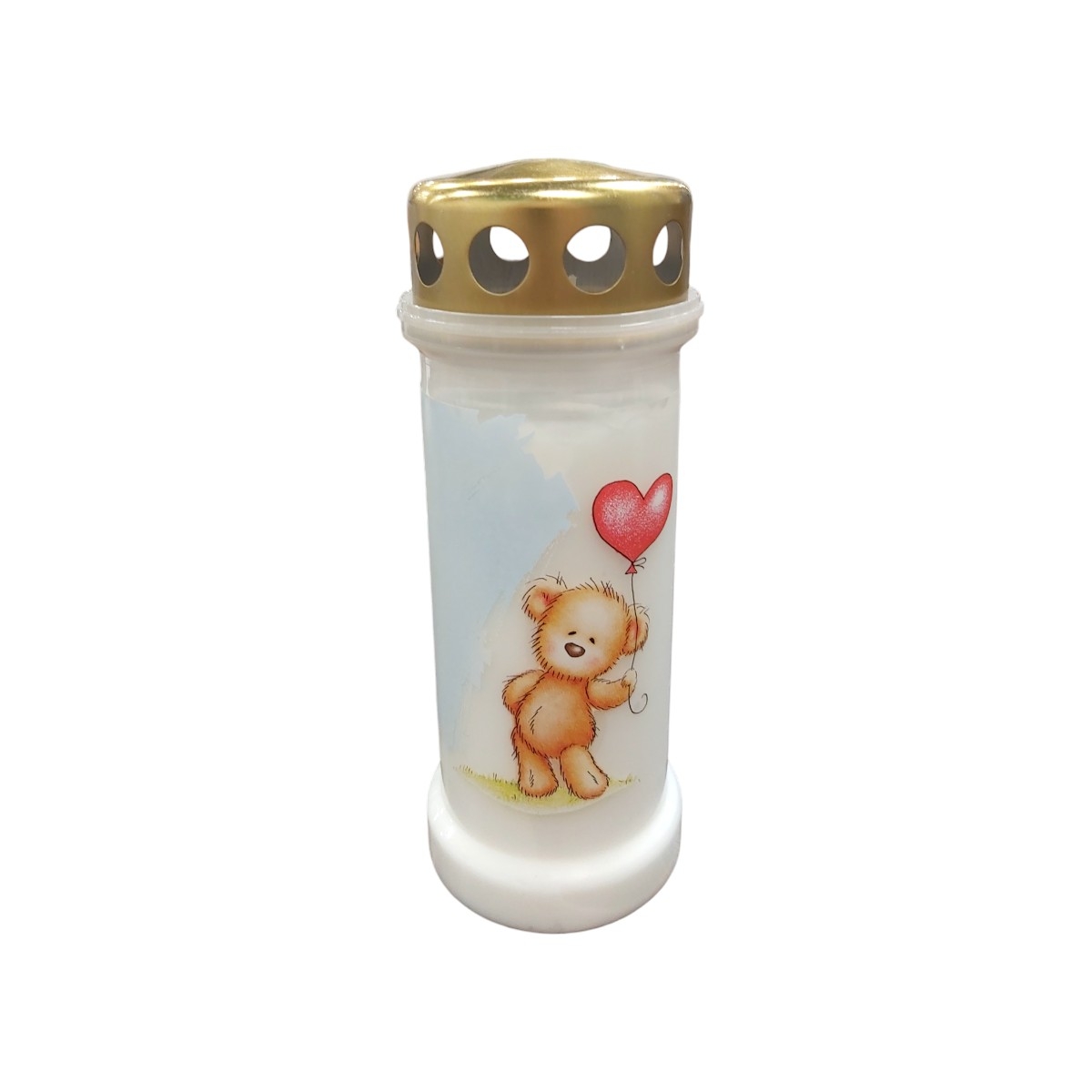 CANDELA BOLSIUS CU CAPAC TEDDY ALB NR.6-CAP BO-NR6-CAP-MES-TED-A
