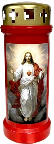 Candelă Bolsius Nr. 6 cu capac – Înviere – Inimă – Roșu