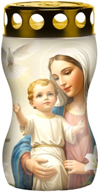 Candelă din plastic clepsidră Maica Domnului