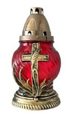 CANDELA DIN STICLA CU CRUCE 90-CR-R