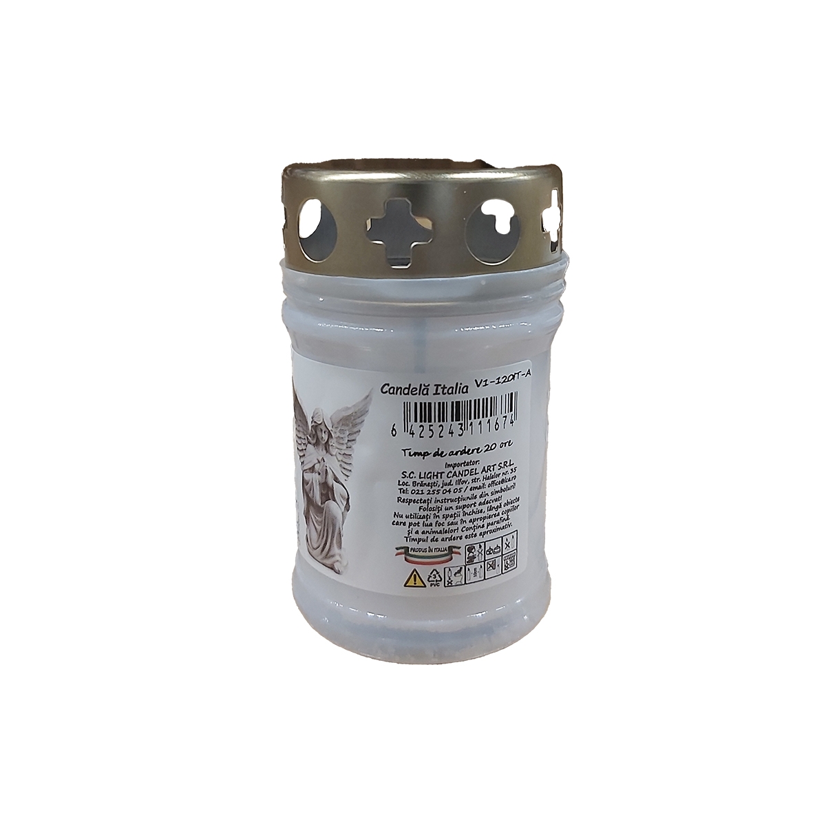 CANDELA CU CAPAC ITALIA ALB V1-120IT-A