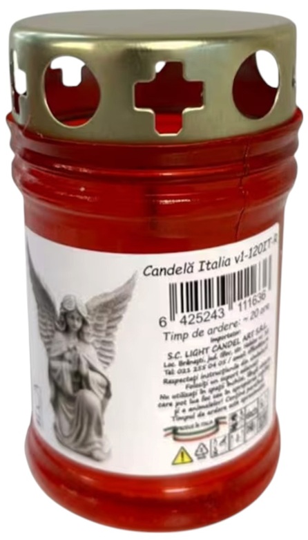 CANDELA CU CAPAC ITALIA ROSU V1-120IT-R