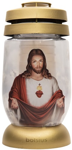 Candelă Bolsius sticlă 3L Hristos