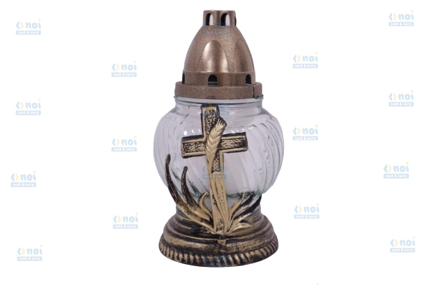 CANDELA DIN STICLA CU CRUCE 90-CR-A