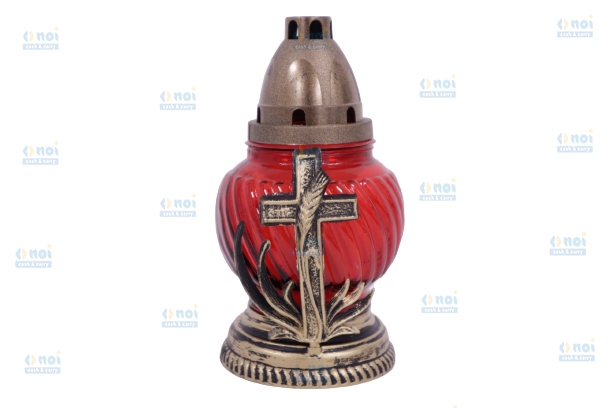 CANDELA DIN STICLA CU CRUCE 90-CR-R